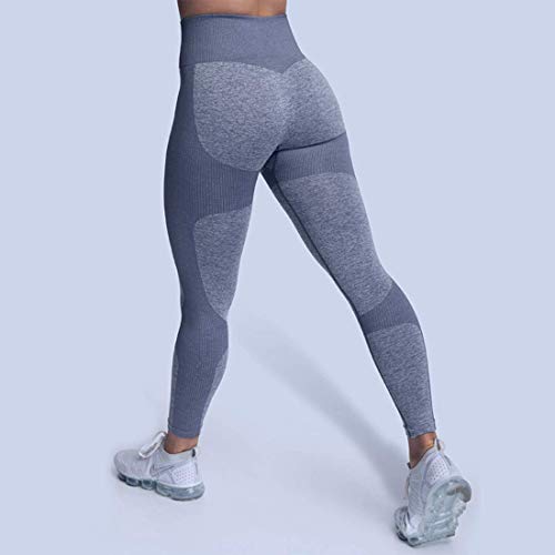 Ducomi Lia Leggings Mujer, Leggins de Cintura Alta - Ropa Deportiva para el Hogar y el Gimnasio - Pantalones de Control de Abdomen y Glúteos, Elásticos para Yoga, Pilates (Azul, EU S)