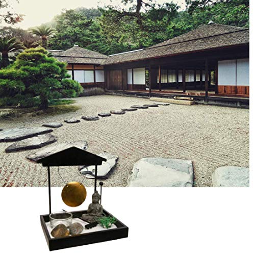 Ducomi Mini Zen Table Garden con Bandeja, Arena, Estatuilla de Buda, Roca - Kit de Meditación Japonesa - Accesorios para El Hogar Decoración de Muebles Interiores (Mantra) Ducomi Mini Zen Table Garden con Bandeja, Arena, Estatuilla de Buda, Roca - Kit de Meditación Japonesa - Accesorios para El Hogar Decoración de Muebles Interiores (Mantra)