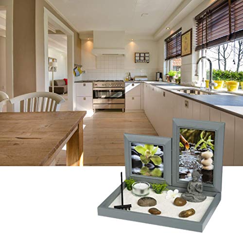 Ducomi Mini Zen Table Garden con Bandeja, Arena, Estatuilla de Buda, Roca - Kit de Meditación Japonesa - Accesorios para El Hogar Decoración de Muebles Interiores (Mantra) Ducomi Mini Zen Table Garden con Bandeja, Arena, Estatuilla de Buda, Roca - Kit de Meditación Japonesa - Accesorios para El Hogar Decoración de Muebles Interiores (Mantra)