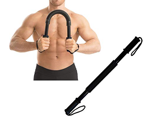 Ducomi Power Resorte Flexible Resistencia, Manillar Extensor de Pecho - Equipo de Ejercicio Físico Brazos de Tracción para el Hogar y el Gimnasio - Barra Twister para Hombre y Mujer (50 Kg)