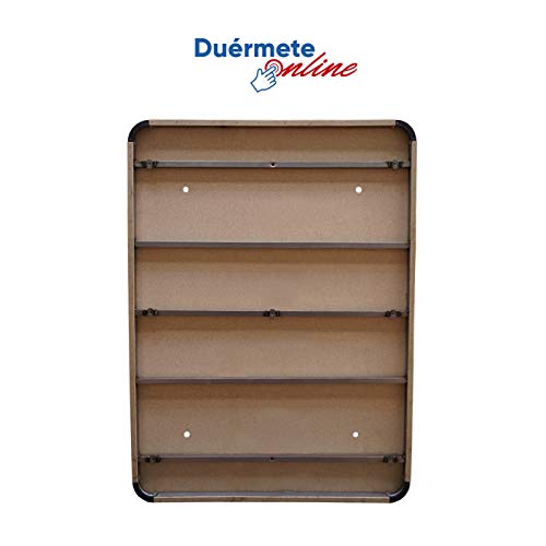 Duérmete Online Base Tapizada 3D Reforzada | Anti Ruido con 5 Barras de Refuerzo | Válvulas de Ventilación | 6 Patas de Altura 35cm, Blanco, 105x200