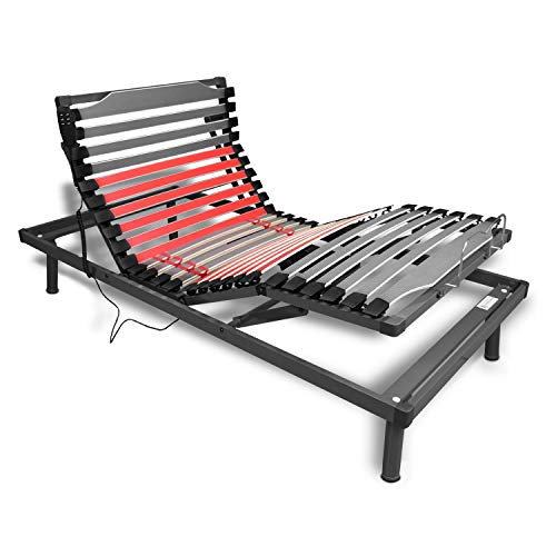 Duérmete Online Cama Eléctrica Articulada Ergo Luxe Reforzada 5 Planos con Suspensiones de Caucho, Madera, Gris, 105x190 Duérmete Online Cama Eléctrica Articulada Ergo Luxe Reforzada 5 Planos con Suspensiones de Caucho, Madera, Gris, 105x190