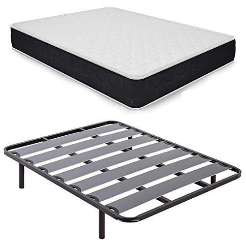 Duérmete Online - Pack Ahorro Cama Completa con Colchón Viscoelástico Pocket Visco + Somier Lama Ancha + Patas Roscadas, 105x190