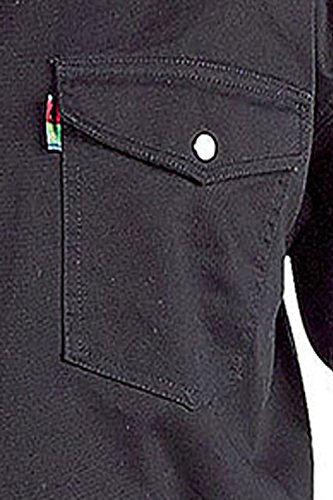 Duke London - Camisa vaquera de manga larga para hombre Negro Negro ( XL Duke London - Camisa vaquera de manga larga para hombre Negro Negro ( XL