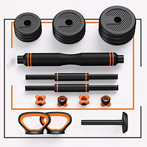 Dumbbells Equipo de Fitness para el hogar con Mancuernas para Hombres Juego de Mancuernas con Peso Ajustable Mancuernas multifuncionales Barra con Pesas Rusas Soporte para Push-up