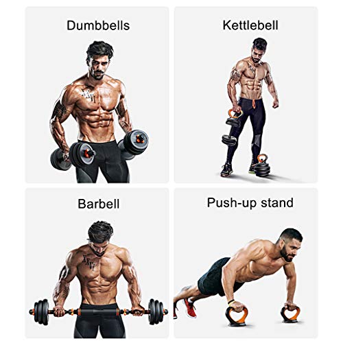 Dumbbells Equipo de Fitness para el hogar con Mancuernas para Hombres Juego de Mancuernas con Peso Ajustable Mancuernas multifuncionales Barra con Pesas Rusas Soporte para Push-up