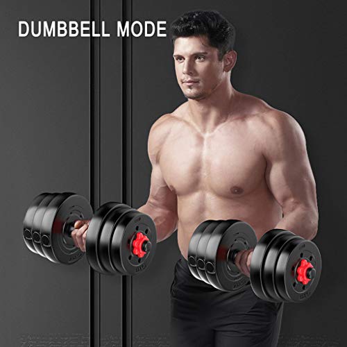 Dumbbells Equipo de Fitness para el hogar con Mancuernas para Hombres para Principiantes 10 kg / 15 kg / 20 kg Peso Ajustable con Mancuernas