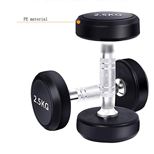 Dumbbells Mancuernas de Cabeza Redonda para Hombres, Gimnasio para el hogar 2.5 kg / 5 kg / 7.5 kg / 10 kg Mancuernas de Goma Simple/Mancuernas fijas Gimnasio dedicado