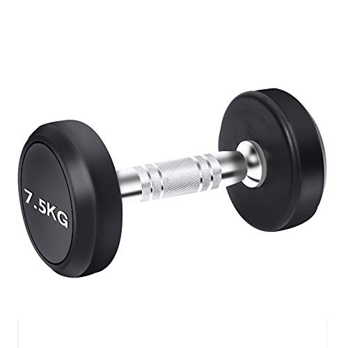 Dumbbells Mancuernas de Cabeza Redonda para Hombres, Gimnasio para el hogar 2.5 kg / 5 kg / 7.5 kg / 10 kg Mancuernas de Goma Simple/Mancuernas fijas Gimnasio dedicado