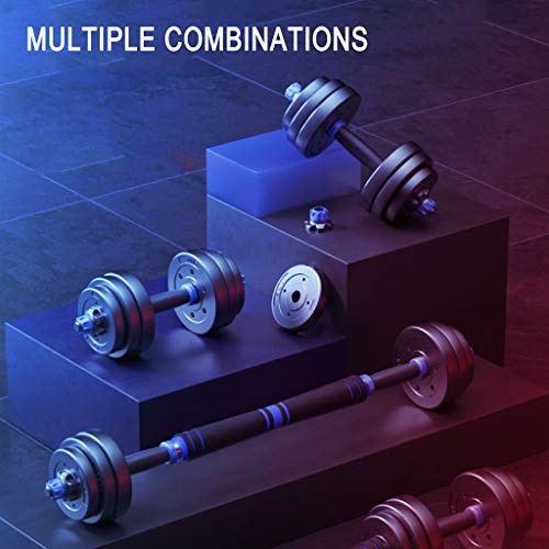 Dumbbells Mancuernas respetuosas con el Medio Ambiente para Hombres, Mancuernas para el hogar/Equipo de Fitness con Barra, Peso de Entrenamiento con Mancuernas Ajustable