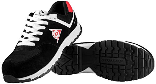 Dunlop Flying Arrow | Zapatos de Seguridad | Calzado de Trabajo S3 | con Puntera | Ligero y Transpirable | Nero & Bianco | Talla 42