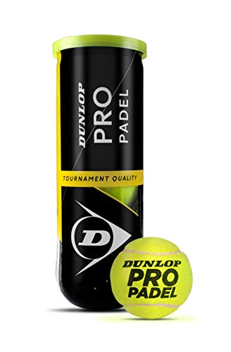 Dunlop TB Pro Padel Pelotas Bote, Adultos Unisex, Amarillo, 3 Uni Dunlop TB Pro Padel Pelotas Bote, Adultos Unisex, Amarillo, 3 Uni