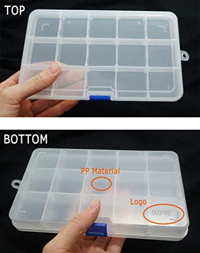 DUOFIRE Ajustable Caja de Almacenamiento de Plástico Joyería Organizador Contenedor de Herramientas (15 Compartimientos x 4, 4 Colores) DUOFIRE Ajustable Caja de Almacenamiento de Plástico Joyería Organizador Contenedor de Herramientas (15 Compartimientos x 4, 4 Colores)