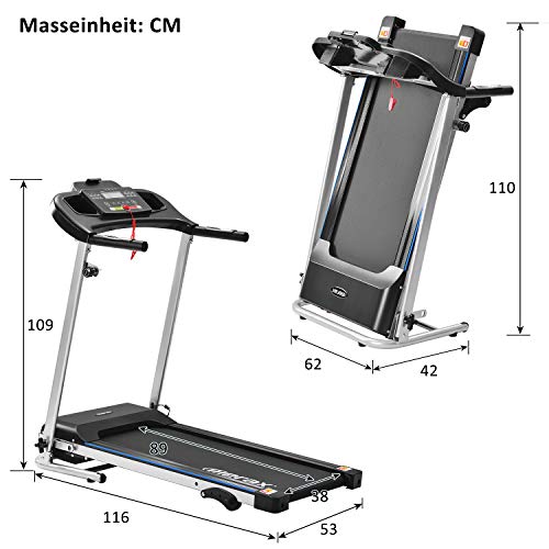 DuraB Cinta de Correr Electrica - Cintas de Correr para Fitness - 3 Niveles de Entrenamiento de Carrera/Inclinación Manual 1-12 km/h - 12 Programas - 500W DuraB Cinta de Correr Electrica - Cintas de Correr para Fitness - 3 Niveles de Entrenamiento de Carrera/Inclinación Manual 1-12 km/h - 12 Programas - 500W