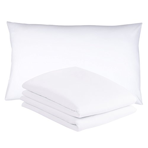 Duractron - 2 Fundas de microfibra hipoalergénica para almohada, tamaño Queen (50 x75 cm), blancas, 2 unidades