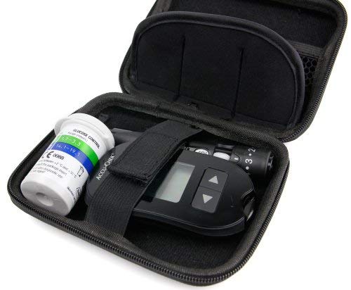 DURAGADGET Estuche Rígido para El Kit De Control De Insulina Y Colesterol Transportar con Mini Mosquetón