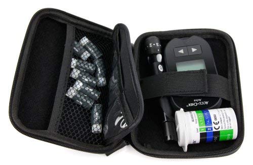 DURAGADGET Estuche Rígido para El Kit De Control De Insulina Y Colesterol Transportar con Mini Mosquetón
