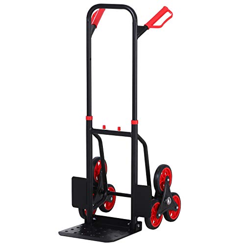 DURHAND Carretilla Plegable para Escalera con Ruedas Carga 150kg Carretilla de Mano Portátil para Entrega Almacenes Mercado Viajar Mudarse