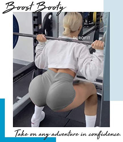 DUROFIT Pantalones Cortos Deporte Mujer Cintura Alta Mallas Shorts de Deportivas de Mujer Shorts Fitness Pantalón Corto para Correr Gris S DUROFIT Pantalones Cortos Deporte Mujer Cintura Alta Mallas Shorts de Deportivas de Mujer Shorts Fitness Pantalón Corto para Correr Gris S