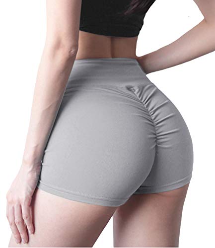 DUROFIT Pantalones Cortos Deporte Mujer Cintura Alta Mallas Shorts de Deportivas de Mujer Shorts Fitness Pantalón Corto para Correr Gris S DUROFIT Pantalones Cortos Deporte Mujer Cintura Alta Mallas Shorts de Deportivas de Mujer Shorts Fitness Pantalón Corto para Correr Gris S