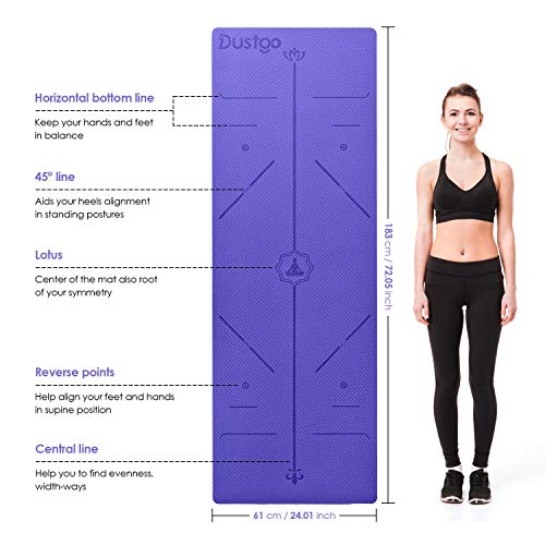 Dustgo Esterilla Yoga Antideslizante Deporte con Material ecológico TPE con líneas corporales Yoga Mat diseñado para Entrenamiento y Entrenamiento físico Dustgo Esterilla Yoga Antideslizante Deporte con Material ecológico TPE con líneas corporales Yoga Mat diseñado para Entrenamiento y Entrenamiento físico
