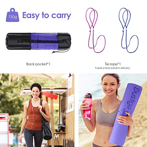 Dustgo Esterilla Yoga Antideslizante Deporte con Material ecológico TPE con líneas corporales Yoga Mat diseñado para Entrenamiento y Entrenamiento físico