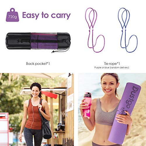 Dustgo Esterilla Yoga Antideslizante Deporte con Material ecológico TPE con líneas corporales Yoga Mat diseñado para Entrenamiento y Entrenamiento físico