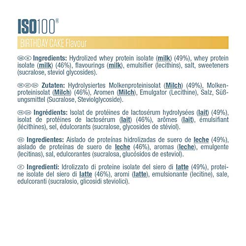 Dymatize ISO 100 Birthday Cake 900g - Hidrolizado de Proteína de Suero Whey + Aislado en Polvo Dymatize ISO 100 Birthday Cake 900g - Hidrolizado de Proteína de Suero Whey + Aislado en Polvo