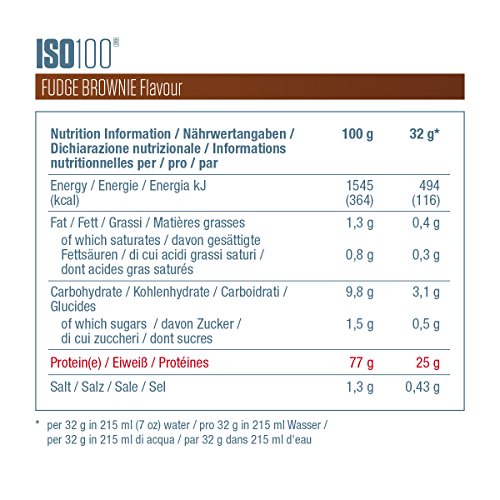 Dymatize ISO 100 Fudge Brownie 900g - Hidrolizado de Proteína de Suero Whey + Aislado en Polvo Dymatize ISO 100 Fudge Brownie 900g - Hidrolizado de Proteína de Suero Whey + Aislado en Polvo