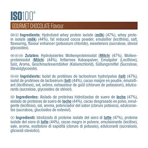 Dymatize ISO 100 Gourmet Chocolate 900g - Hidrolizado de Proteína de Suero Whey + Aislado en Polvo Dymatize ISO 100 Gourmet Chocolate 900g - Hidrolizado de Proteína de Suero Whey + Aislado en Polvo