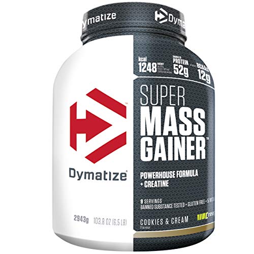 Dymatize Super Mass Gainer Cookies&Cream 2,9kg - Polvo Para Ganar Peso + Carbohidratos, BCAA y Caseína