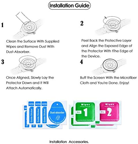 E-Hamii [2-Paquetes Compatible con Suunto 3 Fitness Vidrio Templado,2.5D Doble Defensa[Resistente a Rayones,Alta Definición,Sin Burbujas] 9H Film Protector de Pantalla para Suunto 3 Fitness