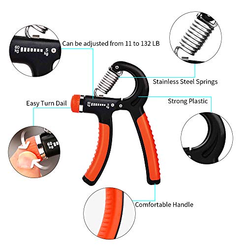 E-More 2 Unidades Juego de Mano Grip Fortalecedor, Mano Pinza de Agarre de Dedo – Ejercitador de Dedos para rápidamente Creciente muñeca antebrazo y Dedo Fuerza, 5-60KG E-More 2 Unidades Juego de Mano Grip Fortalecedor, Mano Pinza de Agarre de Dedo – Ejercitador de Dedos para rápidamente Creciente muñeca antebrazo y Dedo Fuerza, 5-60KG