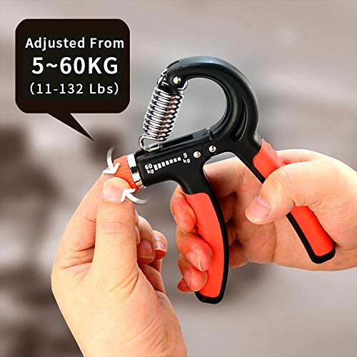 E-More 2 Unidades Juego de Mano Grip Fortalecedor, Mano Pinza de Agarre de Dedo – Ejercitador de Dedos para rápidamente Creciente muñeca antebrazo y Dedo Fuerza, 5-60KG E-More 2 Unidades Juego de Mano Grip Fortalecedor, Mano Pinza de Agarre de Dedo – Ejercitador de Dedos para rápidamente Creciente muñeca antebrazo y Dedo Fuerza, 5-60KG