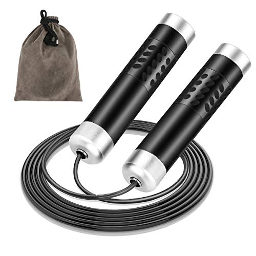 E-More - Cuerda de saltar para hacer ejercicio, fitness, saltar con mango antideslizante, cuerda ajustable y rodamientos de bolas rápidos, ejercicios de quema de grasa, longitud ajustable E-More - Cuerda de saltar para hacer ejercicio, fitness, saltar con mango antideslizante, cuerda ajustable y rodamientos de bolas rápidos, ejercicios de quema de grasa, longitud ajustable