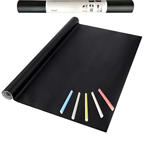 Eachgoo Negra Papel Pizarra Adhesivo, Vinilo Pizarra Cocina para Escribir y Borrar (Incluye 5 tizas),44.5X 210 cm Eachgoo Negra Papel Pizarra Adhesivo, Vinilo Pizarra Cocina para Escribir y Borrar (Incluye 5 tizas),44.5X 210 cm