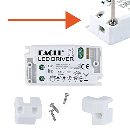 EACLL Transformador LED AC 240V a DC 12V 850mA 10W, Para drive de Menos de 10W MR11 G4 MR16 GU5.3 Bombillas LED y Tiras de Luz LED, Adaptador de Lámpara LED Controlador Alimentación, 2 Pack