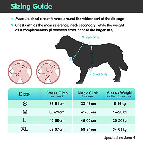 Eagloo Arnes de Perro Antitirones Cómodo Chaleco Ajustable Correa al Cuello y Pecho para Perros Labrador Material Duradero Transpirable con Cinta Reflectante Adaptarse a Ejercer Externo XL/Negro