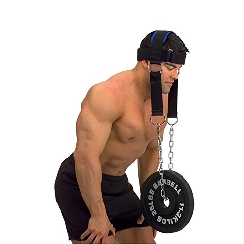 eamqrkt arnés de cabeza Strengh correa de ejercicio con cadena ajustable para el cuello de entrenamiento de la energía del gimnasio Fitness equipo de levantamiento de pesas