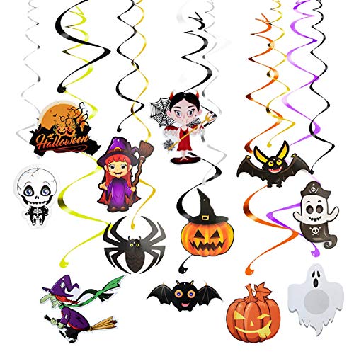 Eastor Juego de 60 globos para decoración de fiesta de Halloween, diseño de araña, murciélago, bruja, gato, calabaza fantasma, globo negro y naranja para Halloween, bar, suministros de fiesta en casa