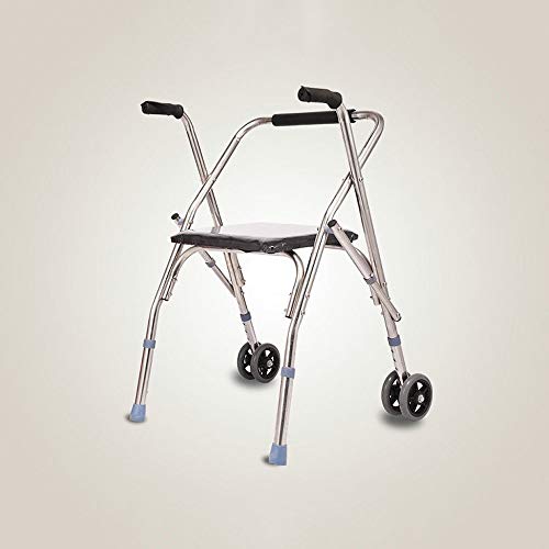 Easty Caminante de Acero Inoxidable Anciano Obeso Cuatro Patas Fold Cane Stool Polea inhabilitada con Asiento Empuje Walker Compacto con Ruedas Plegable, Ligero y Ajustable en Altura Easty Caminante de Acero Inoxidable Anciano Obeso Cuatro Patas Fold Cane Stool Polea inhabilitada con Asiento Empuje Walker Compacto con Ruedas Plegable, Ligero y Ajustable en Altura