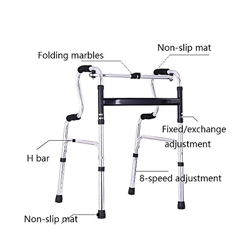 Easty Caminante de viaje para adultos, ajustable en altura, ligero y plegable, para personas mayores, con muletas, estable, ancianos, instrumentos médicos, andador, obeso, plegable, ligero, con cuatro Easty Caminante de viaje para adultos, ajustable en altura, ligero y plegable, para personas mayores, con muletas, estable, ancianos, instrumentos médicos, andador, obeso, plegable, ligero, con cuatro