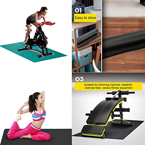 Easy-topbuy Esterilla De Protección De Suelo, Suelos De Gimnasio Multifuncional Alfombra Fitness Reduce El Ruído para Adelgazar, Caminadora, Bicicleta Estática, 60x180cm