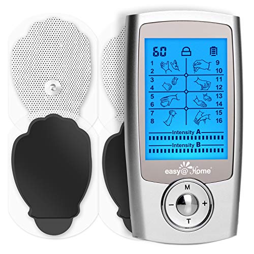 Easy@Home Alivio del dolor Electroestimulador TENS y electroestimulación muscular Rehabilitación EMS Masajes para el alivio del dolor 16 Programas de masaje 20 Niveles de intensidad