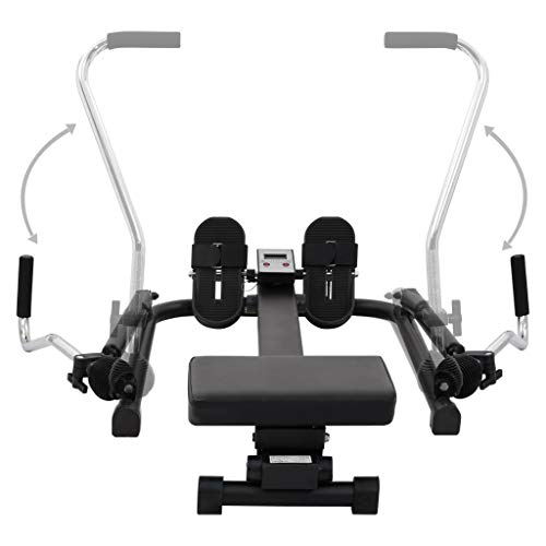 EBTOOLS máquina de Fitness compacta de Remo Resistencia hidráulica 5 Niveles con Pantalla LCD y Patas de Goma Antideslizantes