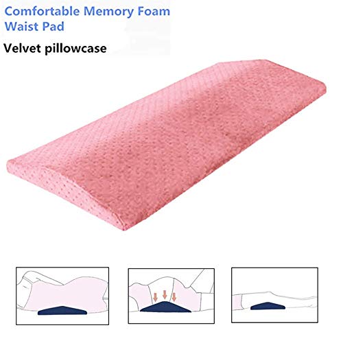 Ecloud Shop® Almohada para dormir Almohadilla para el cuello de espuma viscoelástica Cojín de soporte lumbar para el dolor de espalda baja Cadera Rodilla y alivio del dolor en las articulaciones(Rosa)