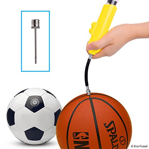 Eco-Fused 2X Inflador - Súper Compacto - Acción Doble (Infla Cuando Empujas y Cuando Halas) - para Pelotas de Deporte (Balones de Basquetbol, Fútbol, Soccer, Voleibol, etc.) e Inflables