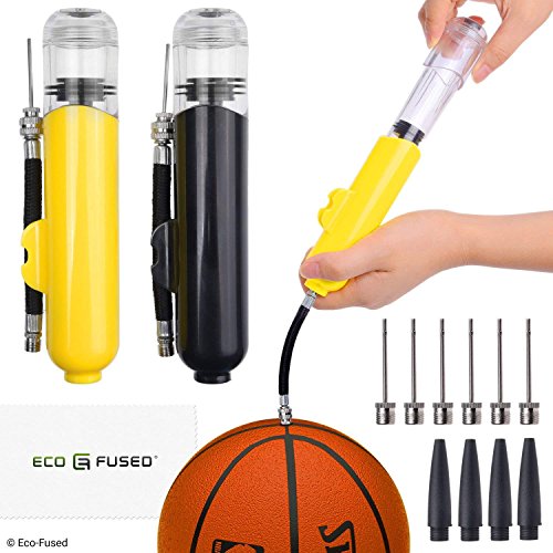 Eco-Fused 2X Inflador - Súper Compacto - Acción Doble (Infla Cuando Empujas y Cuando Halas) - para Pelotas de Deporte (Balones de Basquetbol, Fútbol, Soccer, Voleibol, etc.) e Inflables