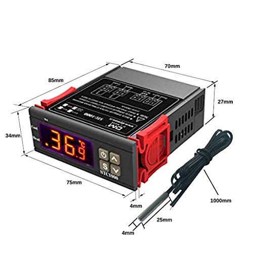 Eco Nature Termostato (110v-220v) y Manta Termica (14w), Eléctrica, Calefactora o de Calor para Incubadora Pecera o Terrario de Reptiles Pogona Anfibios Ranas Tenebrios Ninfas o Serpientes.