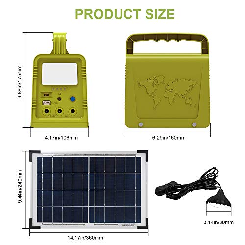 ECO-WORTHY 84Wh Sistema de kit de iluminación de generador solar de estación de energía portátil con panel solar de 18W y lámpara LED para acampar al aire libre, emergencia en el hogar